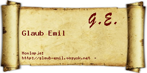 Glaub Emil névjegykártya