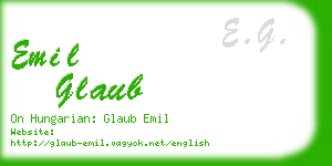 emil glaub business card